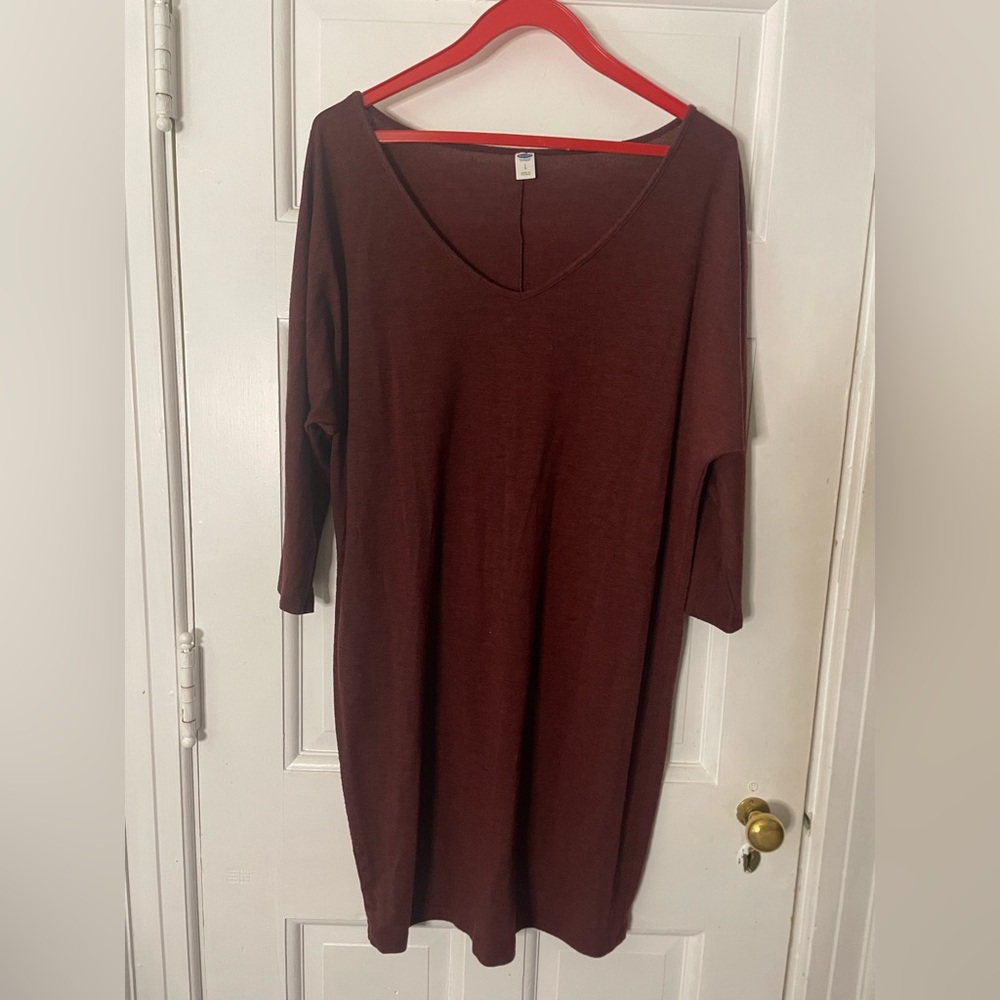 Old Navy Plum V-Neck Knit Dress